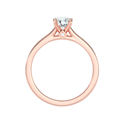 Solitärring mit 0,65 Karat Pavé-Fassung in 18 Karat Roségold