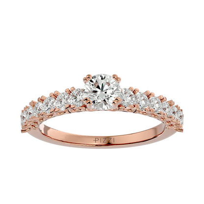 1,10 Karat Pavé-Ring mit 15 Steinen in 18 Karat Roségold