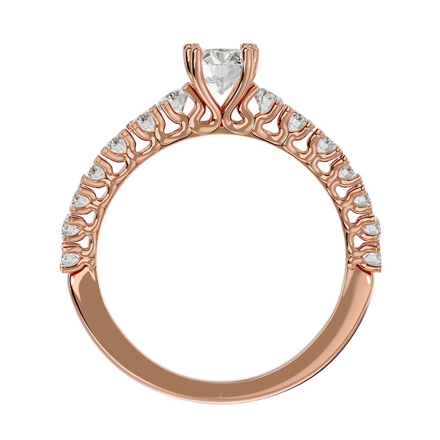 1.10 Carat 15-Stone Pavé Ring in 18k Rose Gold