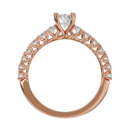 1,10 Karat Pavé-Ring mit 15 Steinen in 18 Karat Roségold