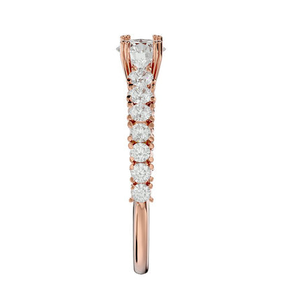 1,10 Karat Pavé-Ring mit 15 Steinen in 18 Karat Roségold
