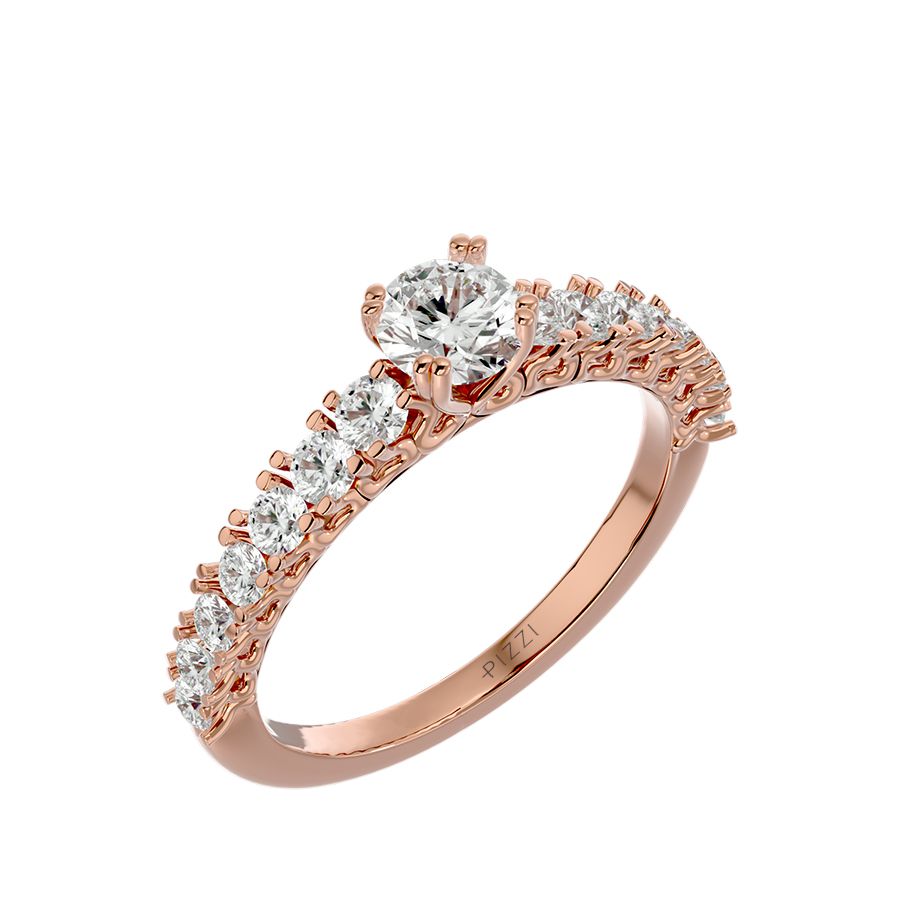 1.10 Carat 15-Stone Pavé Ring in 18k Rose Gold