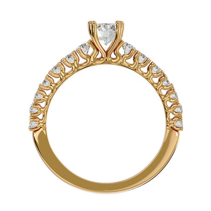 1,10 Karat Pavé-Ring mit 15 Steinen in 18 Karat Gelbgold