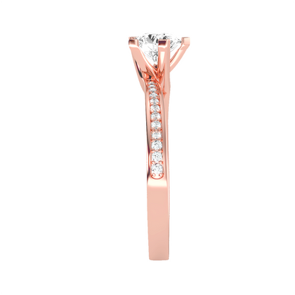 0,70 Karat Contrariè Pavè Solitärring aus 18 Karat Roségold