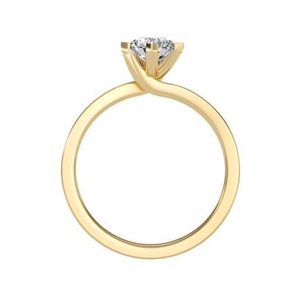 Solitärring mit 0,70 Karat Contrariè Pavé-Fassung in 18 Karat Gelbgold