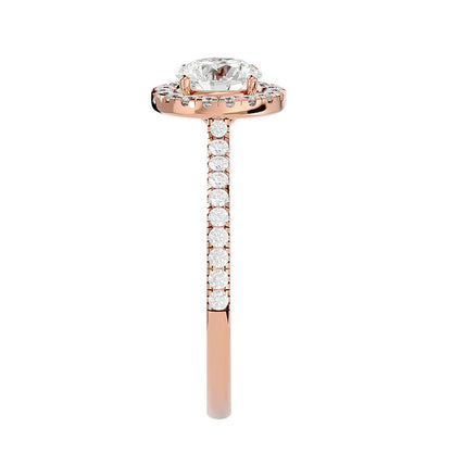 Halo-Solitärring mit 1,00 Karat in 18 Karat Roségold