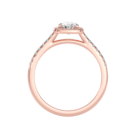 Halo-Solitärring aus 18-karätigem Roségold mit 1,00 Karat Diamanten