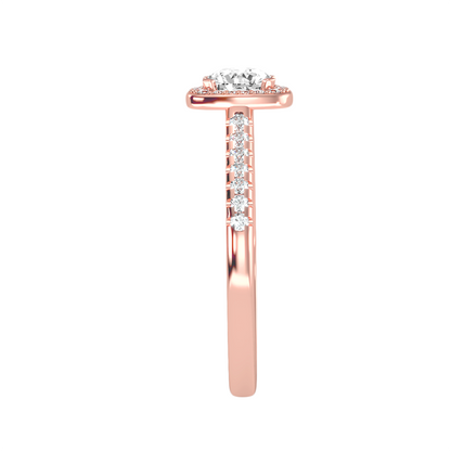 Halo-Solitärring aus 18-karätigem Roségold mit 1,00 Karat Diamanten