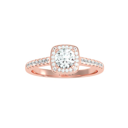 Halo-Solitärring aus 18-karätigem Roségold mit 1,00 Karat Diamanten