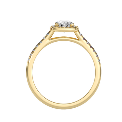 Halo-Solitärring aus 18-karätigem Gelbgold mit 1,00 Karat Diamanten