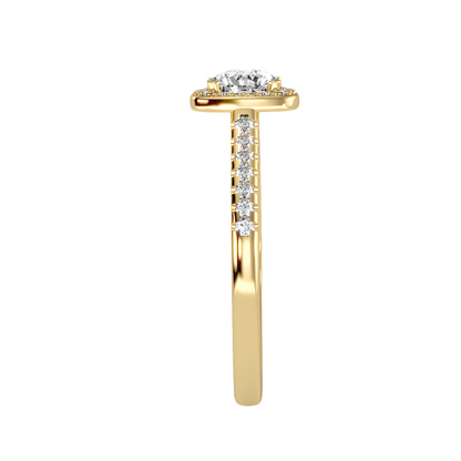 Halo-Solitärring aus 18-karätigem Gelbgold mit 1,00 Karat Diamanten