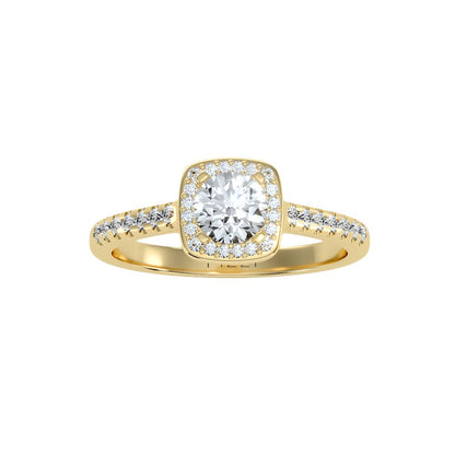 Halo-Solitärring aus 18-karätigem Gelbgold mit 1,00 Karat Diamanten