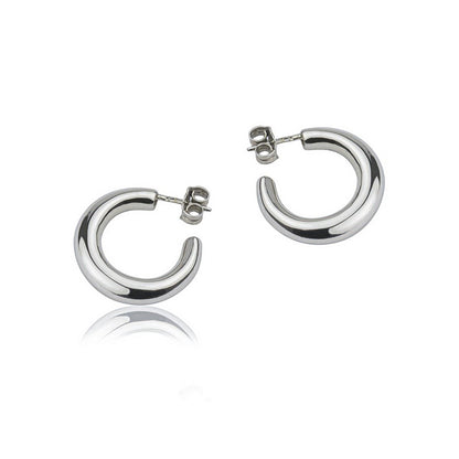 Orecchini a cerchio in argento sezione rotonda diametro 20mm