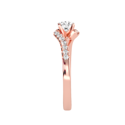 Valentino Solitär-Pavé-Ring aus 18-karätigem Roségold mit 0,56 Karat Diamanten