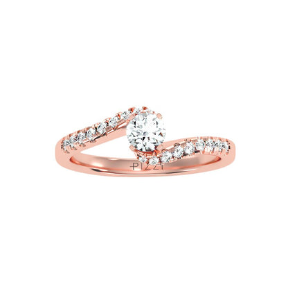 Valentino Solitär-Pavé-Ring aus 18-karätigem Roségold mit 0,56 Karat Diamanten