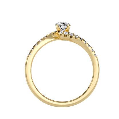 Valentino Solitär-Pavé-Ring aus 18-karätigem Gelbgold mit 0,56 Karat Diamanten