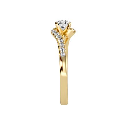 Valentino Solitär-Pavé-Ring aus 18-karätigem Gelbgold mit 0,56 Karat Diamanten