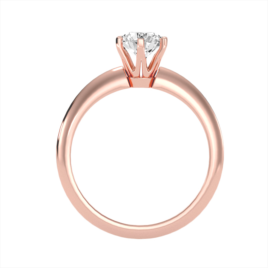 Solitärring aus 18-karätigem Roségold mit 0,84 Karat Diamanten