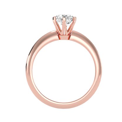 Solitärring aus 18-karätigem Roségold mit 0,84 Karat Diamanten