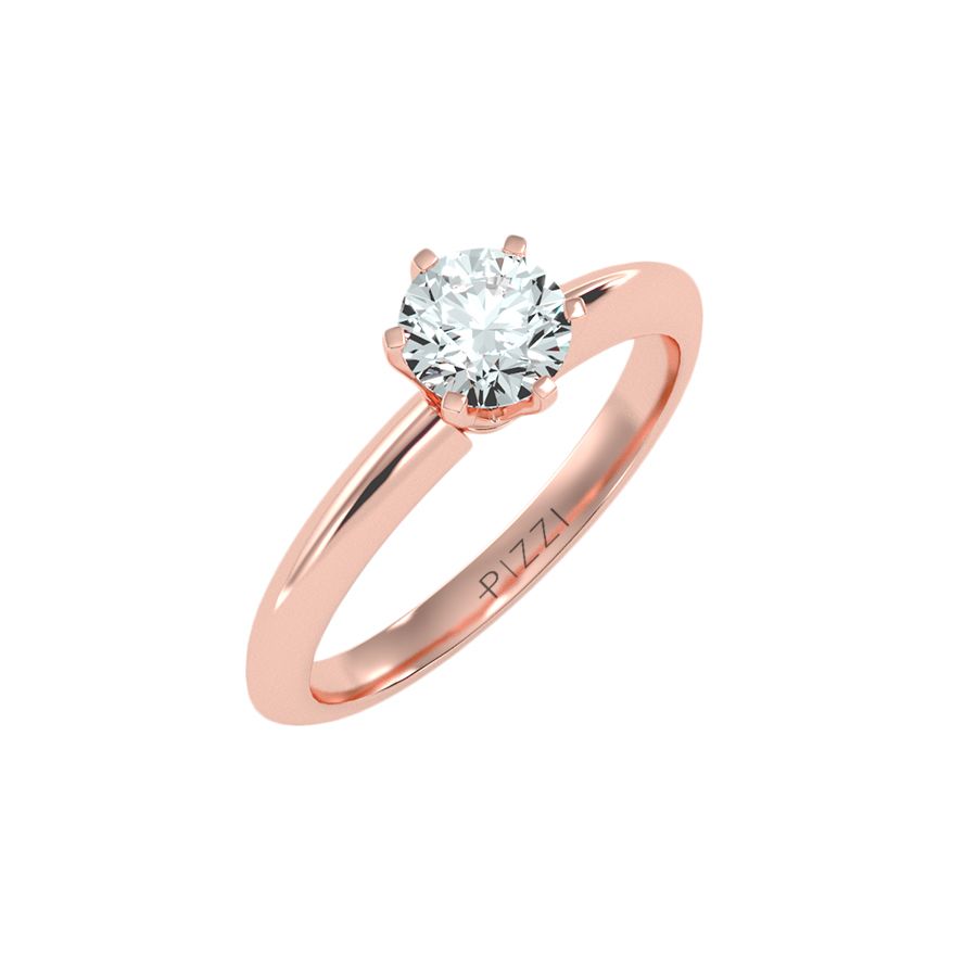 Solitärring aus 18-karätigem Roségold mit 0,84 Karat Diamanten