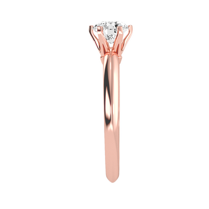 Solitärring aus 18-karätigem Roségold mit 0,84 Karat Diamanten