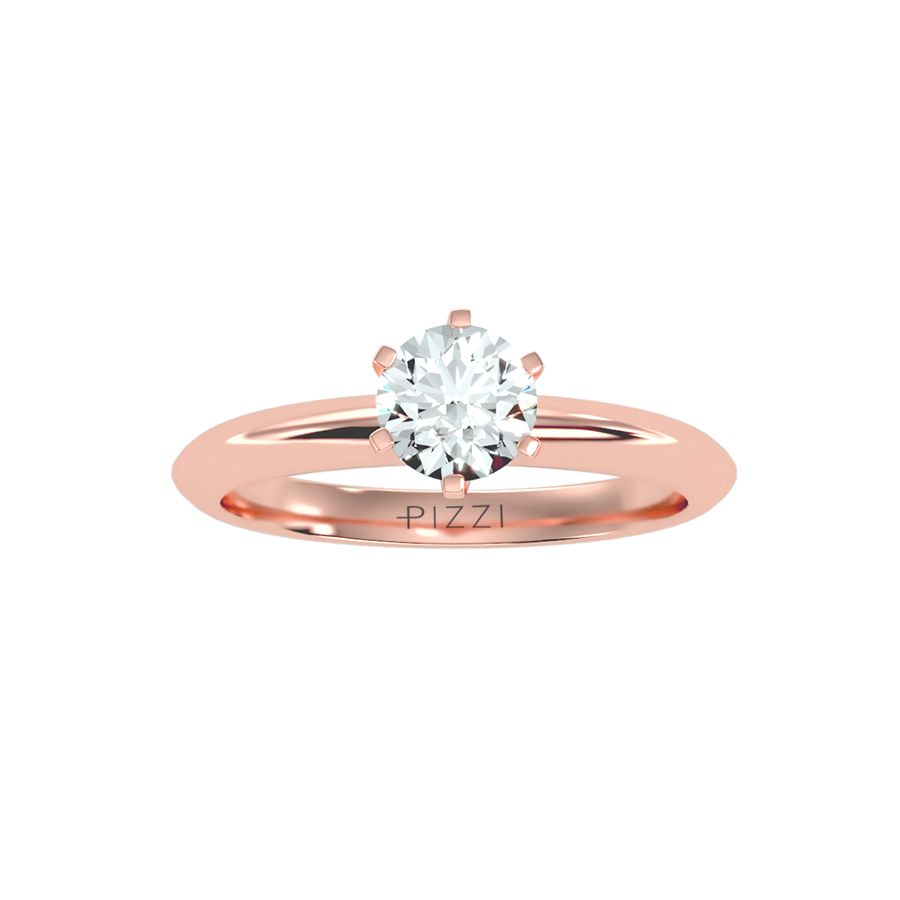 Solitärring aus 18-karätigem Roségold mit 0,84 Karat Diamanten