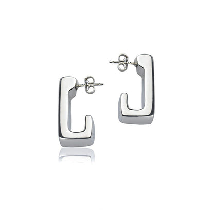 Orecchini rettangolari in argento lunghezza 25mm