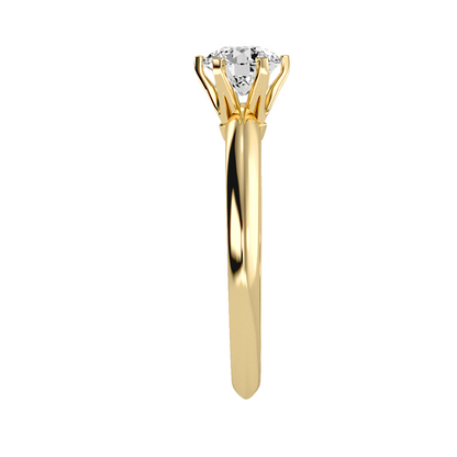 Solitärring aus 18-karätigem Gelbgold mit 0,84 Karat Diamanten