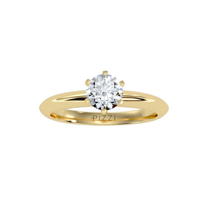 Solitärring aus 18-karätigem Gelbgold mit 0,84 Karat Diamanten