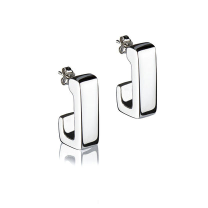 Orecchini rettangolari in argento lunghezza 25mm
