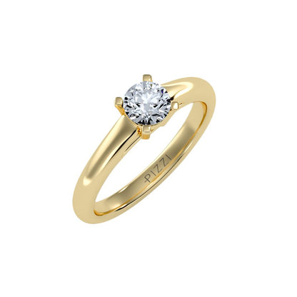 Solitärring aus 18-karätigem Gelbgold mit 0,60 Karat Diamanten