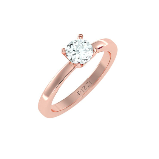 Solitärring aus 18-karätigem Roségold mit 0,75 Karat Diamanten