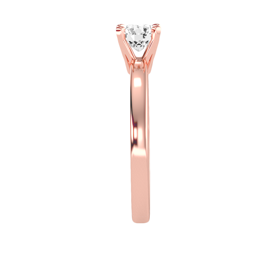 Anello Solitario in Oro Rosa 18k con diamanti da 0,75 carati
