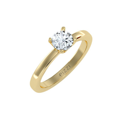 Solitärring aus 18-karätigem Gelbgold mit 0,75 Karat Diamanten