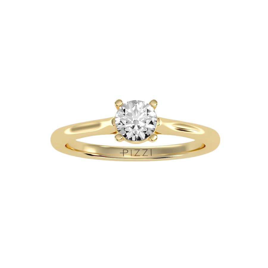 Anello Solitario in Oro Giallo 18k con diamanti da 0,50 carati
