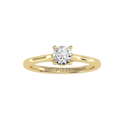 Solitärring aus 18-karätigem Gelbgold mit 0,50 Karat Diamanten