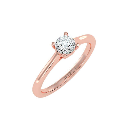 Solitärring aus 18-karätigem Roségold mit 0,50 Karat Diamanten