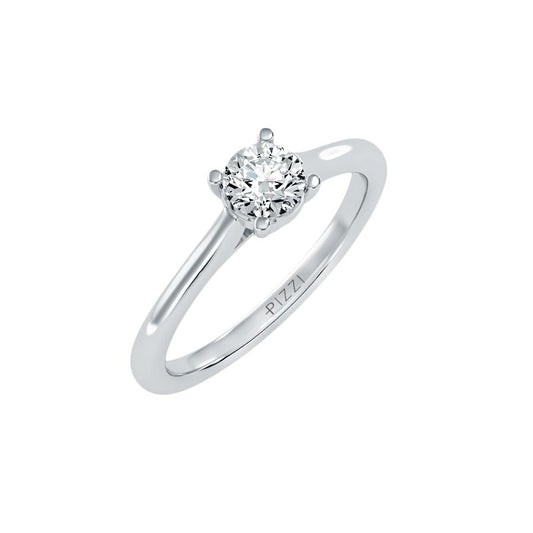 Solitärring aus 18-karätigem Weißgold mit 0,50 Karat Diamanten