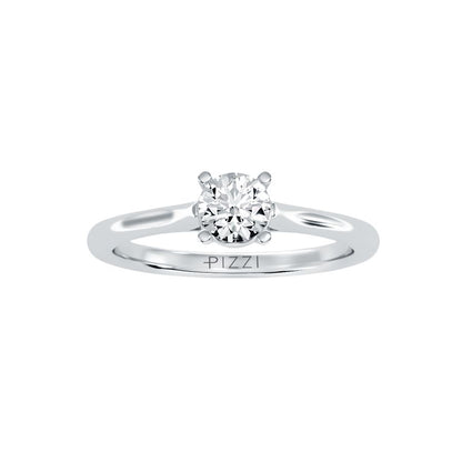 Solitärring aus 18-karätigem Weißgold mit 0,50 Karat Diamanten