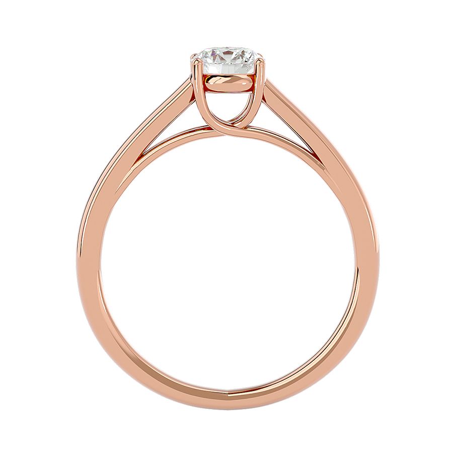 18k Rose Gold Solitaire Ring with 0.56 Carat Diamonds