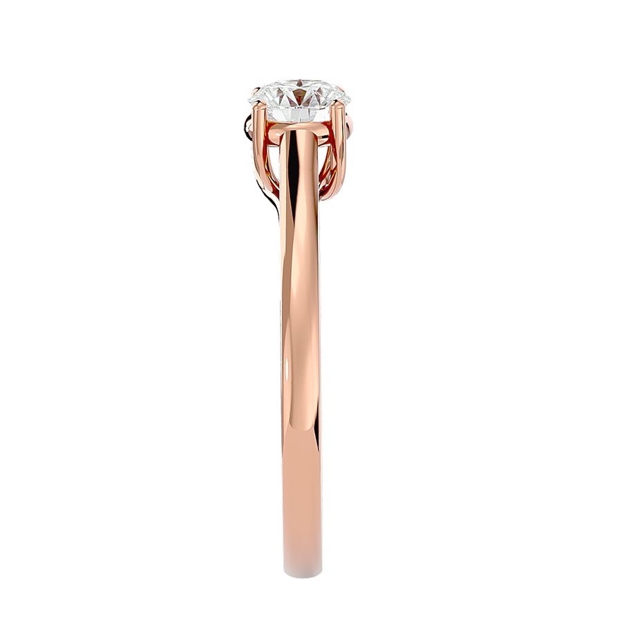 18k Rose Gold Solitaire Ring with 0.56 Carat Diamonds