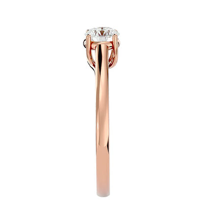 Solitärring aus 18-karätigem Roségold mit 0,56 Karat Diamanten