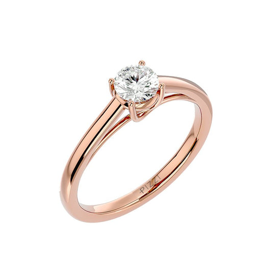 Solitärring aus 18-karätigem Roségold mit 0,56 Karat Diamanten