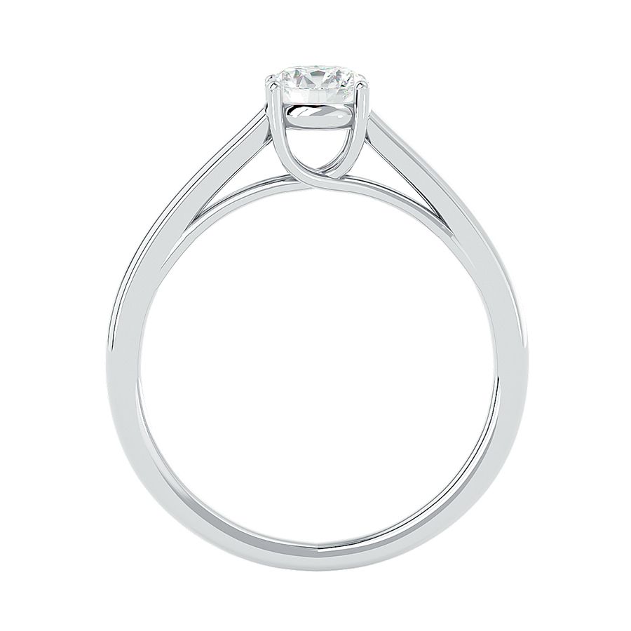 18k White Gold Solitaire Ring with 0.56 Carat Diamonds