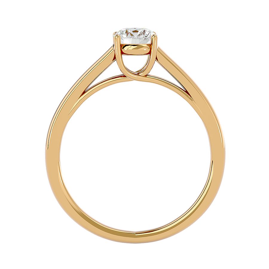 18k Yellow Gold Solitaire Ring with 0.56 Carat Diamonds