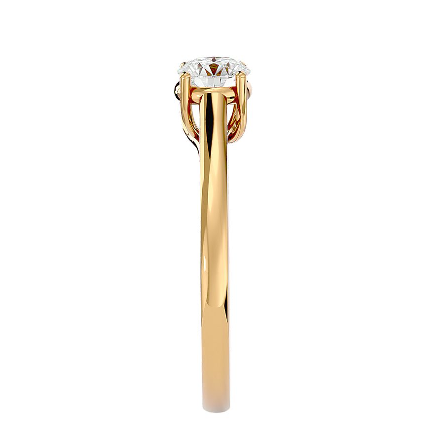 18k Yellow Gold Solitaire Ring with 0.56 Carat Diamonds