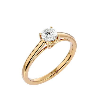 Solitärring aus 18-karätigem Gelbgold mit 0,56 Karat Diamanten
