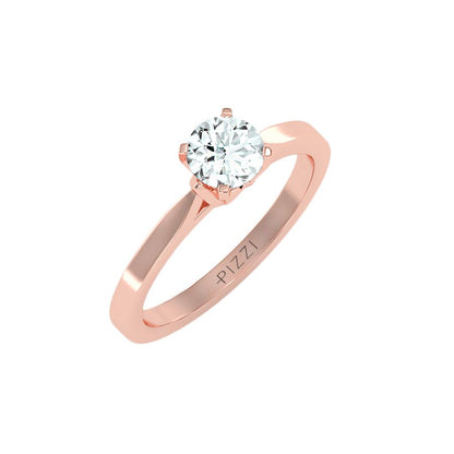 Solitärring aus 18-karätigem Roségold mit 0,70 Karat Diamanten