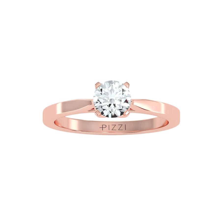 18k Rose Gold Solitaire Ring with 0.70-carat Diamonds