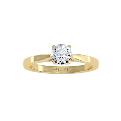 Solitärring aus 18-karätigem Gelbgold mit 0,70 Karat Diamanten